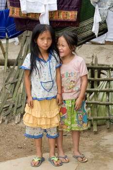 Portrait of Hmong children in Laos