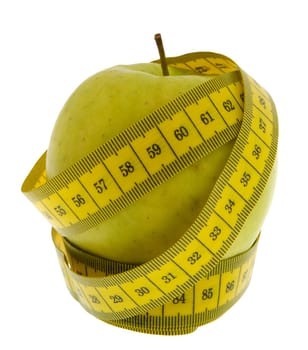 Slimming,apple with tape measure