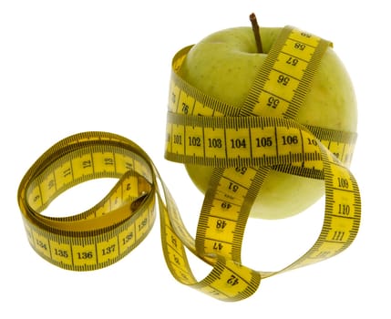 Slimming,apple with tape measure