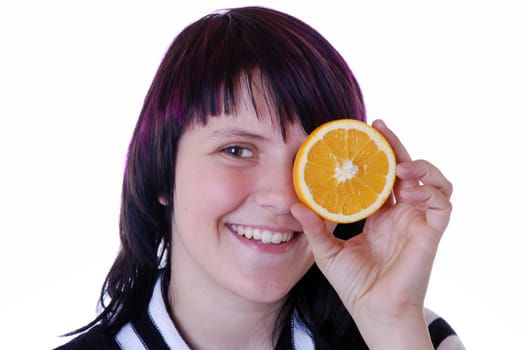 Girl with orange