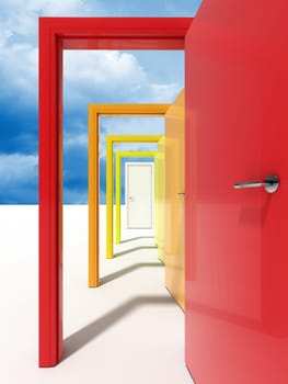 door and sky