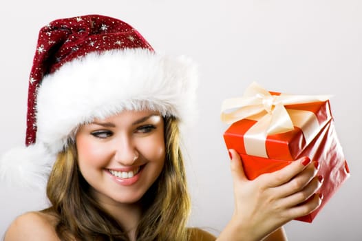 Santa Claus with gift