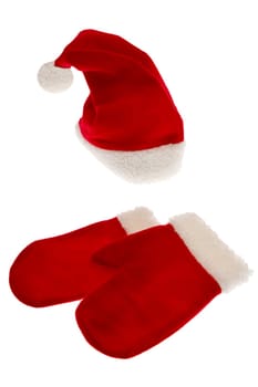 Santa hat with Christmas gloves