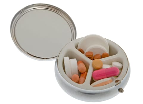 Pill box with tablets