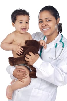 Nurse holding  baby