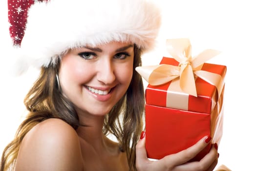 Santa Claus with gift