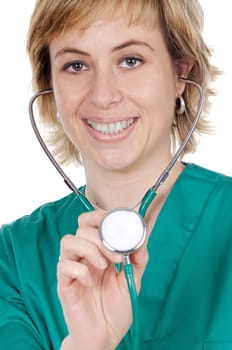 Girl doctor with stethoscope