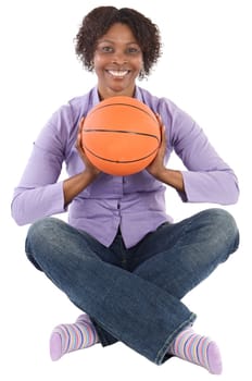 Woman with basketball