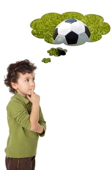 adorable boy thinking