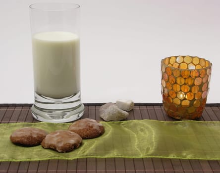 Selfmade christmas cookies with milk