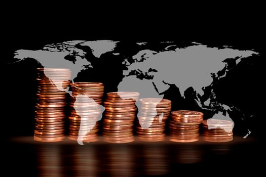 American One Cents on world map