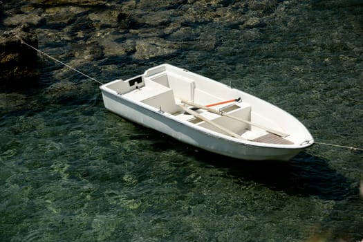 single white boat