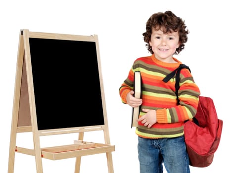 Adorable child studying