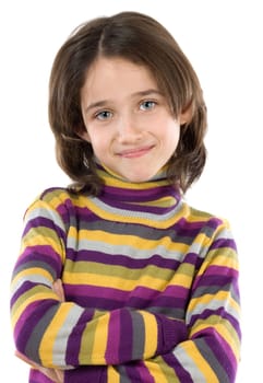 Adorable girl with her arms crossed