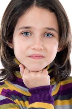 Portrait of adorable girl thinking