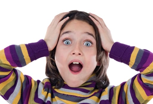 Beautiful girl surprised