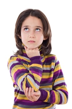 Portrait of adorable girl thinking