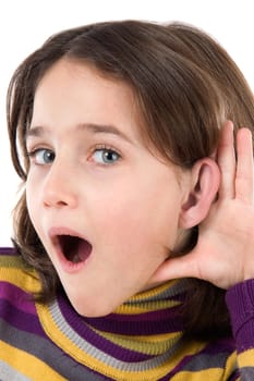 Adorable girl hearing