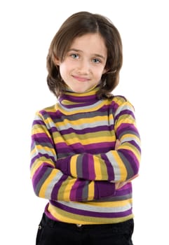 Adorable girl with her arms crossed