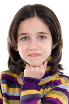 Portrait of adorable girl thinking