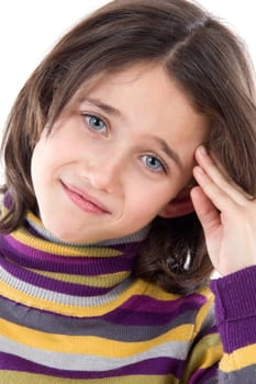 Adorable girl whit headache