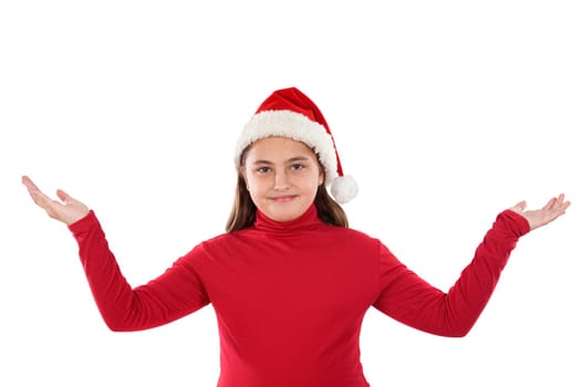 Beautiful girl with hat of christmas