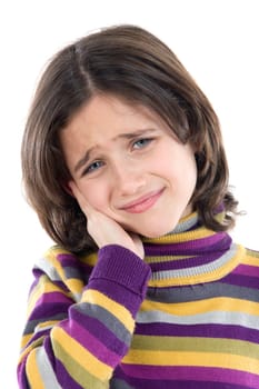 Adorable girl whit toothache