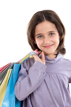 Adorable girl shopping