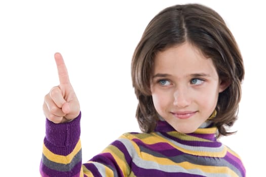 Beautiful girl pointing