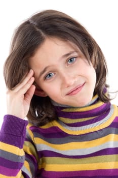 Adorable girl whit headache