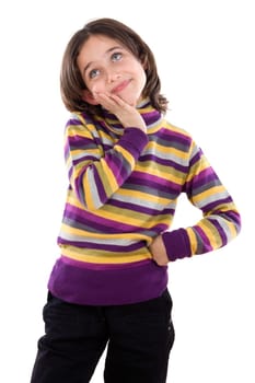 Portrait of adorable girl thinking