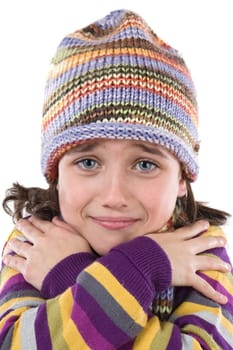 Little girl with clothes for the winter