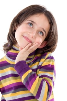 Portrait of adorable girl thinking