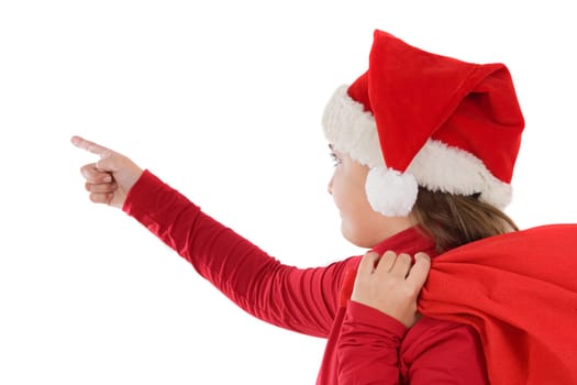 Beautiful girl with hat of christmas