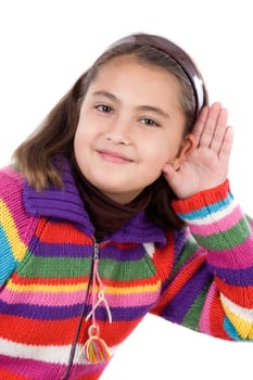 Adorable girl hearing