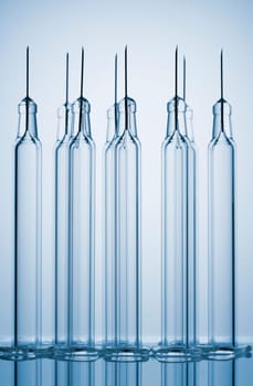 Some vertical syringes