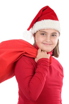Beautiful girl with hat of christmas