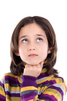 Portrait of adorable girl thinking