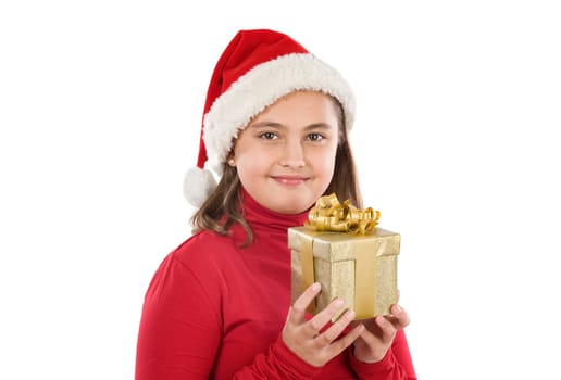Beautiful girl with presents of xmas