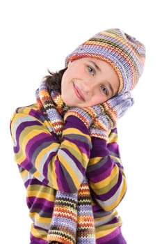 Little girl with clothes for the winter