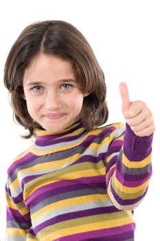 Adorable girl saying OK