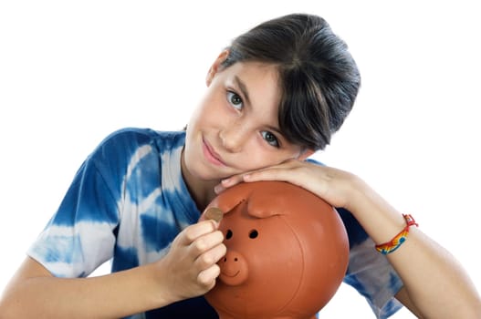 Girl whit money box