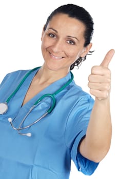 Lady doctor doing ok gesture