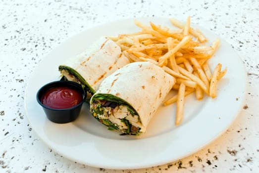 Wrap California with French fries