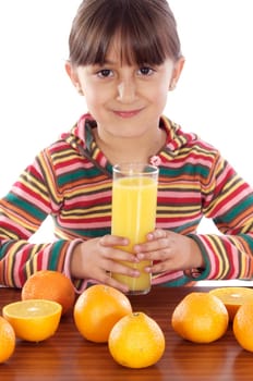 child with oranges