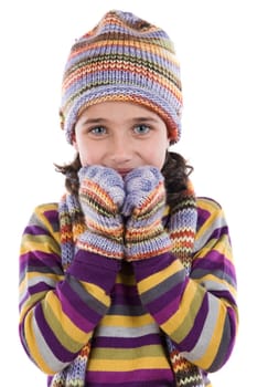 Adorable little girl in winter