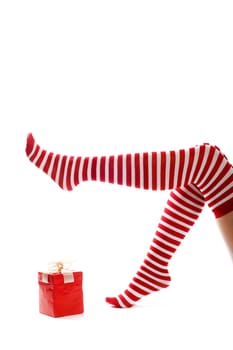 Woman with stockings and gift