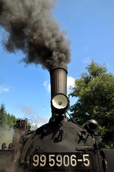 Mallet locomotive under steam...