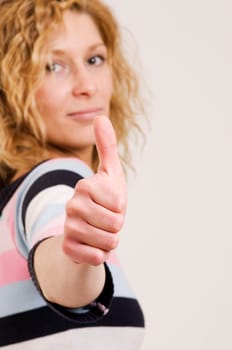thumbs up side view