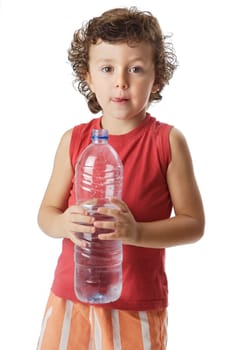 adorable boy drinking water